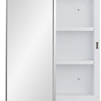 16" White Plastic Floating Single Door Bathroom Vanity And Medicine Cabinet With Mirror