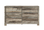 59" Brown Wood Six Drawer Double Dresser