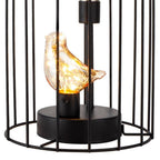 12" Black Birds In Cage Battery Operated Desk Lamp