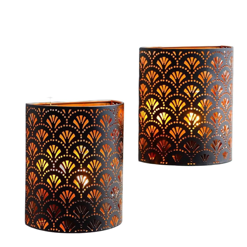 Set of Two 8" Bronze Geometric Desk Lamps With Cylinder Shades