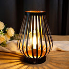9" Brown Novelty USB Desk Lamp With Cage Shade