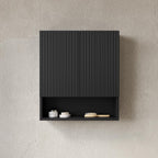 26" Black Wood Floating Double Door Bathroom Vanity