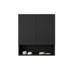 26" Black Wood Floating Double Door Bathroom Vanity