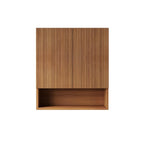 26" Brown Wood Floating Double Door Bathroom Vanity