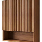 26" Brown Wood Floating Double Door Bathroom Vanity