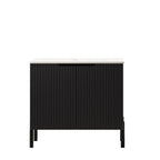 30" Black Wood Freestanding Double Door Bathroom Vanity