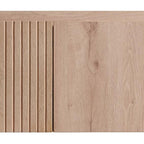 35" Brown Wood Floating Single Door Bathroom Vanity