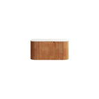 30" Brown Wood Floating Bathroom Vanity