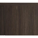 35" Brown Wood Floating Single Door Bathroom Vanity