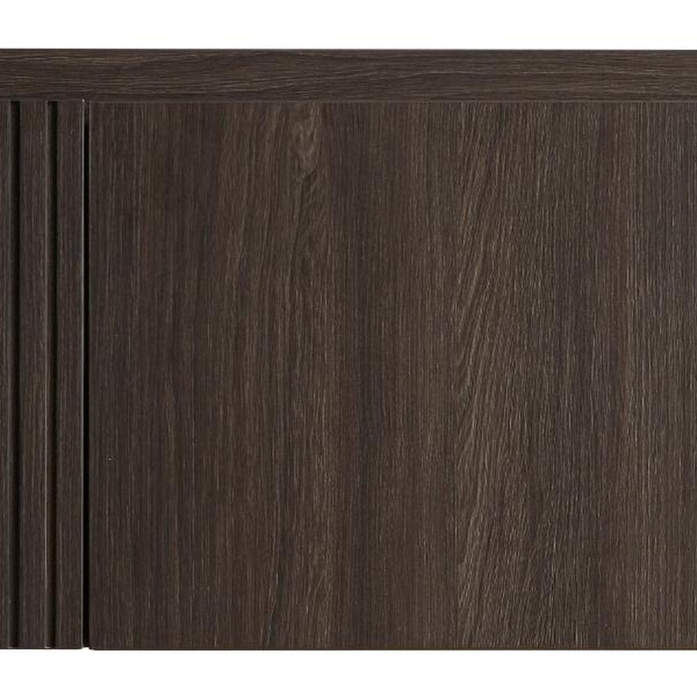 35" Brown Wood Floating Single Door Bathroom Vanity