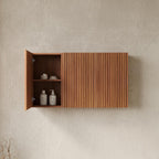 41" Brown Wood Floating Three Door Bathroom Vanity