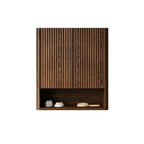 26" Brown Wood Floating Double Door Bathroom Vanity
