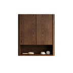 26" Brown Wood Floating Double Door Bathroom Vanity