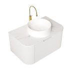 36" White Wood Floating Bathroom Vanity With Sink