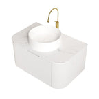 36" White Wood Floating Bathroom Vanity With Sink