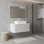 36" White Wood Floating Bathroom Vanity With Sink