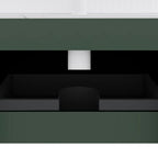 30" Green Wood Floating Bathroom Vanity With White Sink