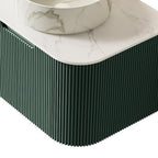 24" Green Wood Floating Bathroom Vanity With White Sink