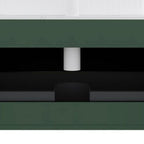 36" Green Wood Floating Bathroom Vanity With White Sink
