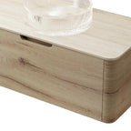 36" Brown Wood Floating Bathroom Vanity With White Sink