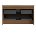 30" Brown Wood Floating Bathroom Vanity And Two Drawers