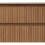 30" Brown Wood Floating Bathroom Vanity And Two Drawers