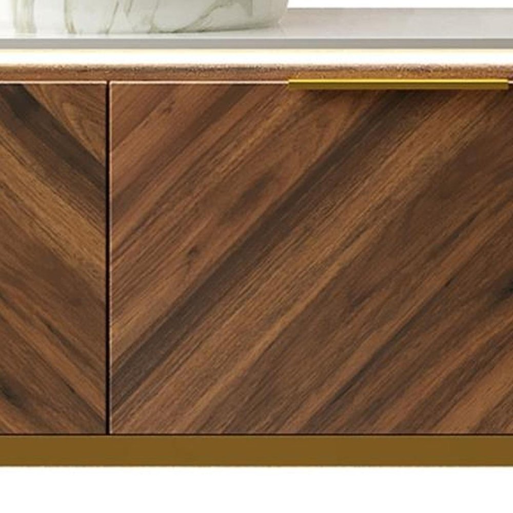 48" Brown Wood Floating Bathroom Vanity With White Sink And Two Drawers