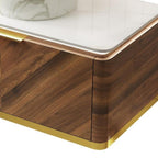 36" Brown Wood Floating Bathroom Vanity With White Sink