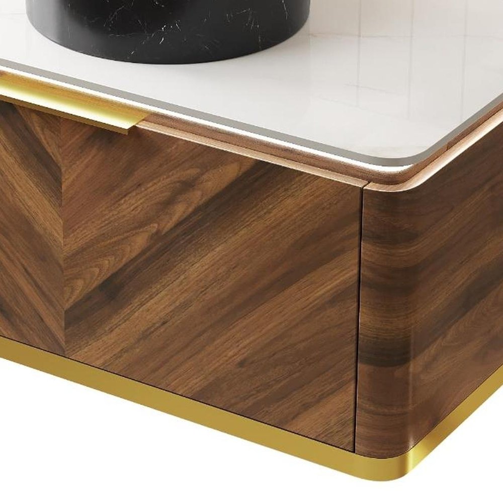 36" Brown Wood Floating Bathroom Vanity With Black Sink
