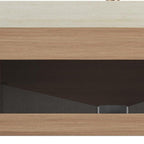 36" Brown Wood Floating Bathroom Vanity With White Sink