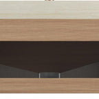 36" Brown Wood Floating Bathroom Vanity With White Sink