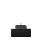 36" Black Wood Floating Bathroom Vanity With Sink