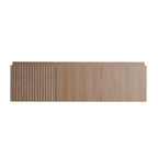 47" Brown Wood Floating Double Door Bathroom Vanity