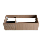 47" Brown Wood Floating Double Door Bathroom Vanity