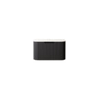 24" Black Wood Floating Bathroom Vanity