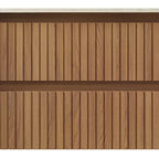 35" Brown Wood Floating Bathroom Vanity And Two Drawers