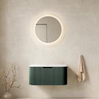30" Green Wood Floating Bathroom Vanity