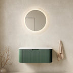 36" Green Wood Floating Bathroom Vanity