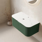 36" Green Wood Floating Bathroom Vanity