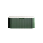 36" Green Wood Floating Bathroom Vanity