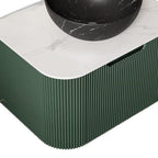 24" Green Wood Floating Bathroom Vanity With Black Sink