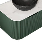 24" Green Wood Floating Bathroom Vanity With Black Sink