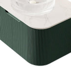24" Green Wood Floating Bathroom Vanity With White Sink