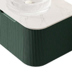 24" Green Wood Floating Bathroom Vanity With White Sink