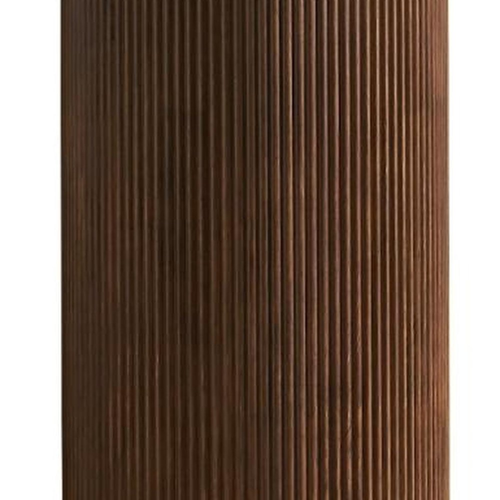 16" Brown Wood Freestanding Bathroom Vanity With Black Sink