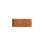 36" Brown Wood Floating Bathroom Vanity
