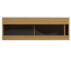48" Brown Wood Floating Bathroom Vanity And Two Drawers