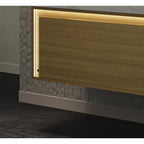 35" Brown Wood Floating Bathroom Vanity