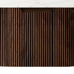 24" Brown Wood Floating Bathroom Vanity