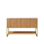 47" Brown Wood Freestanding Four Door Bathroom Vanity